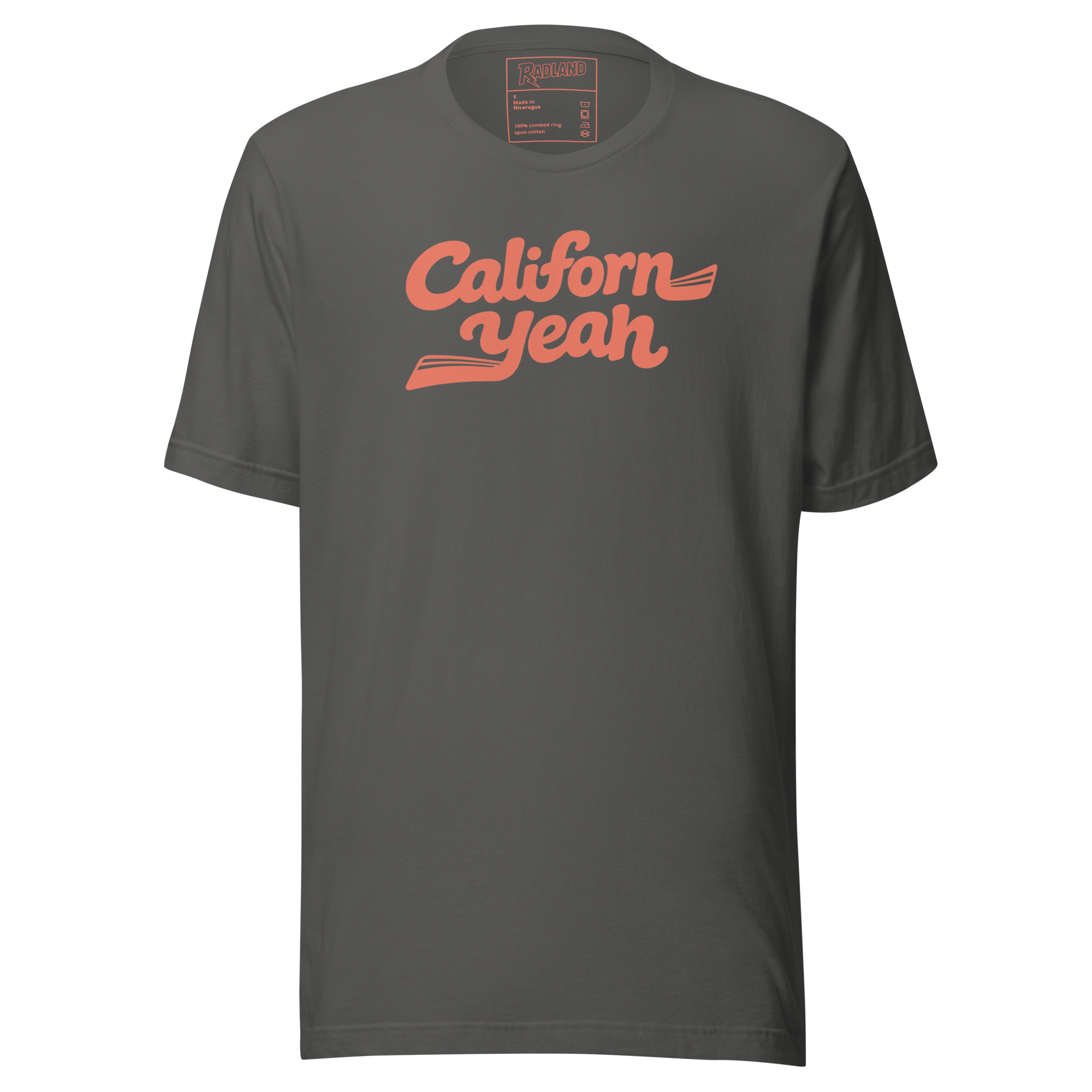 Californ-Yeah tee asphalt California retro script graphic tee RADLAND